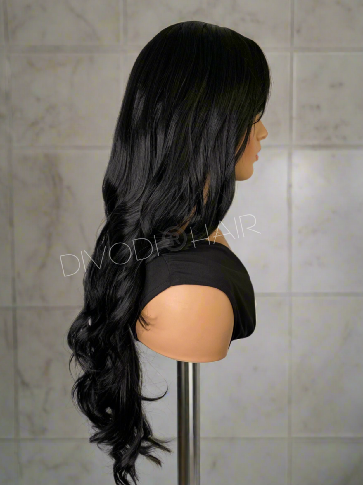 Cleo-Black with Bangs Non-Lace Wig