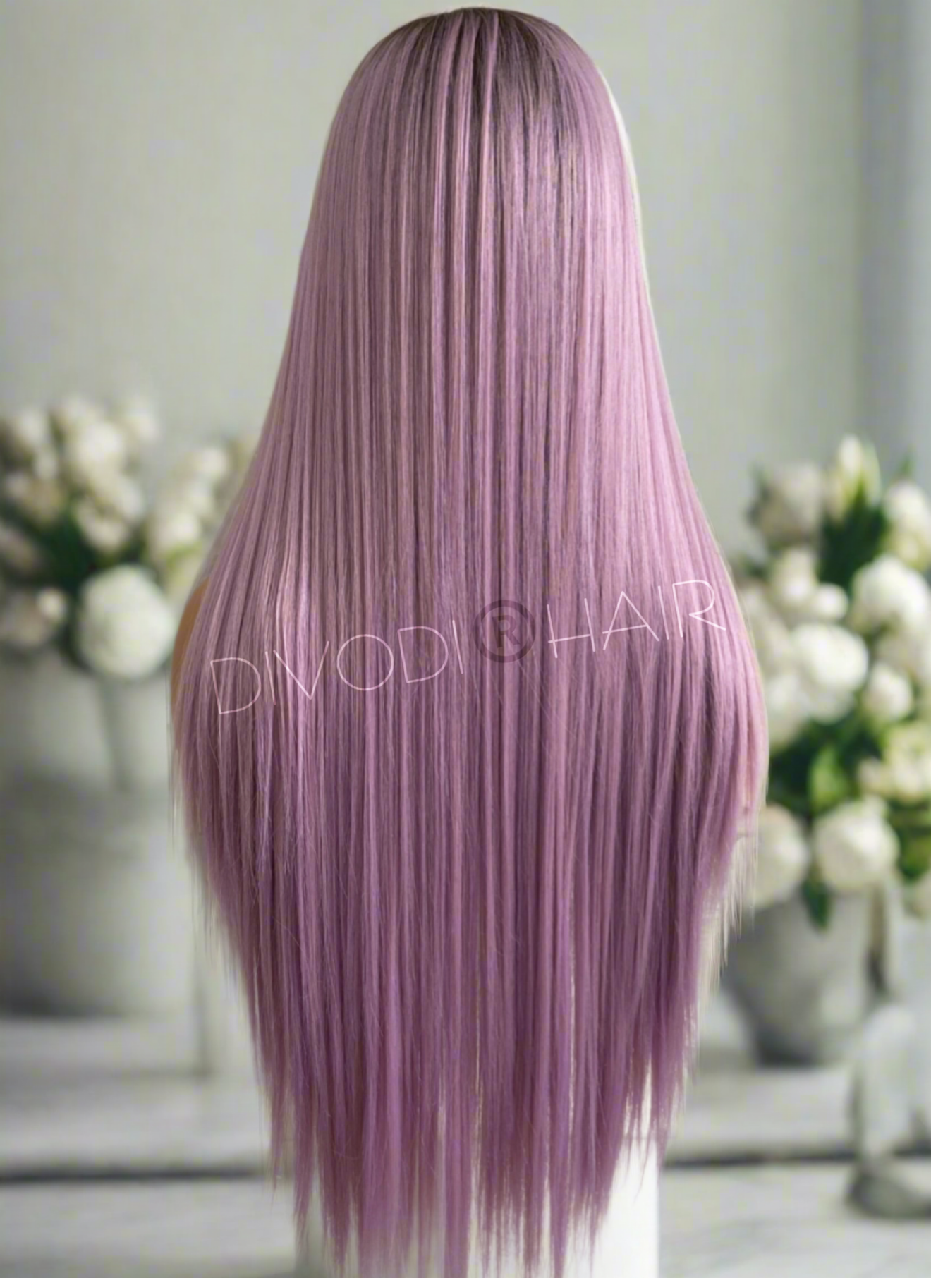 Violet-Ombre Light Purple Futura Fiber (13x3) Lace Front Wig