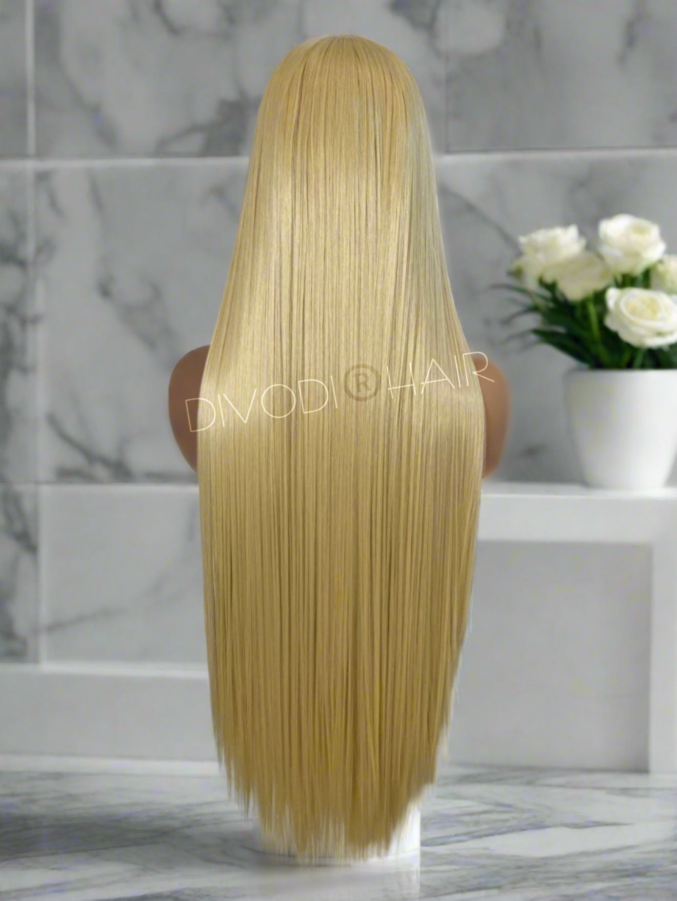 Luna-Long Blonde Futura Fiber T-Part Lace Front Wig