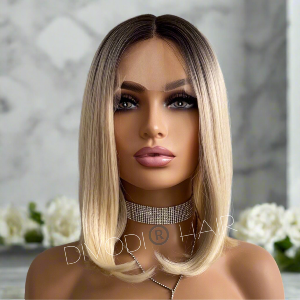 Doris-Ombre Blonde Futura Fiber T-Part Lace Front Wig