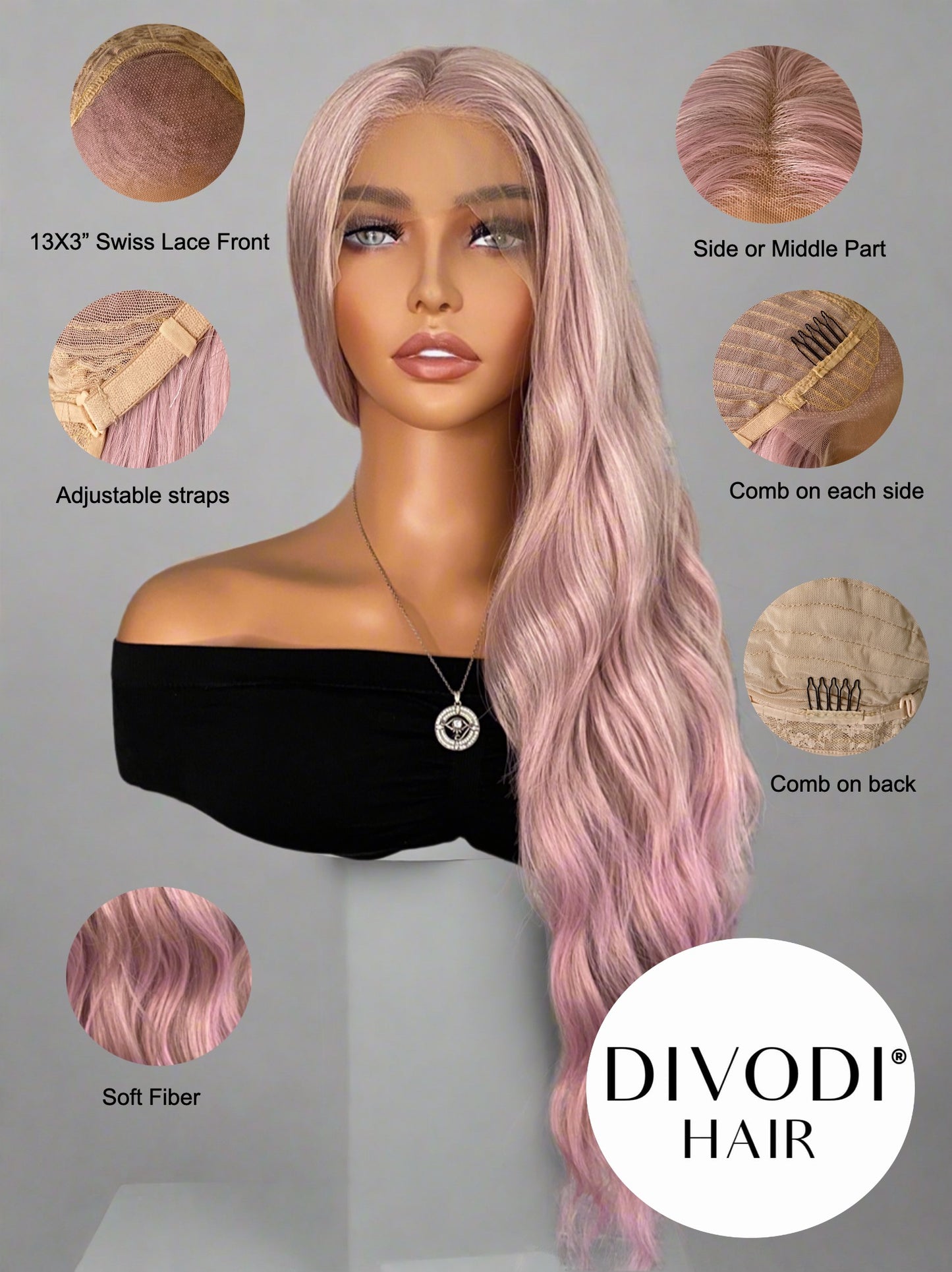 Alina-Ombre Pink/Pastel Blend-(13x3) Lace Front Wig