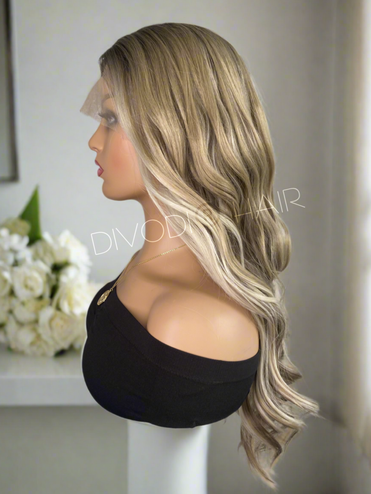 Riley-Ombre Brow/Blonde Futura Fiber T-Part Lace Front Wig