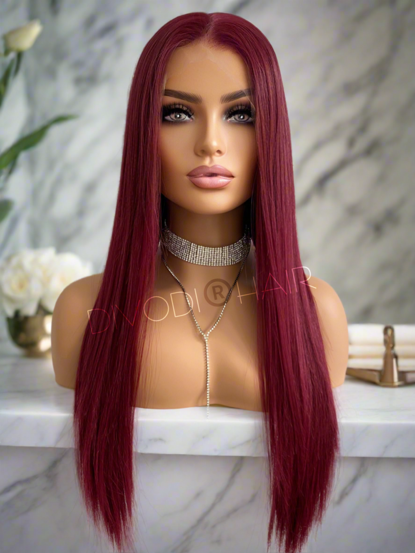 Autumn-Red Wine Futura Fiber-(13x4) Lace Front Wig