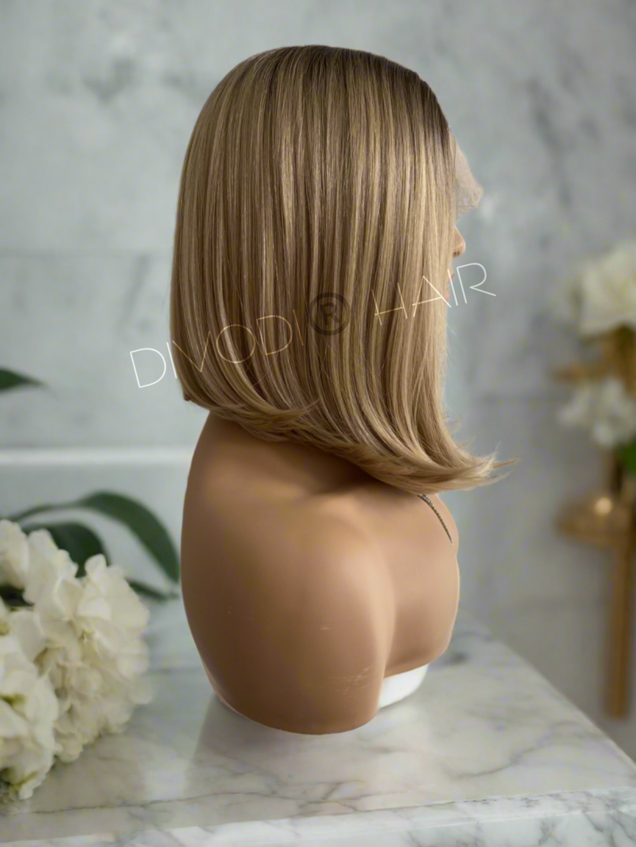 Ellie-Ombre Dark Blonde Futura Fiber T-Part Lace Front Wig