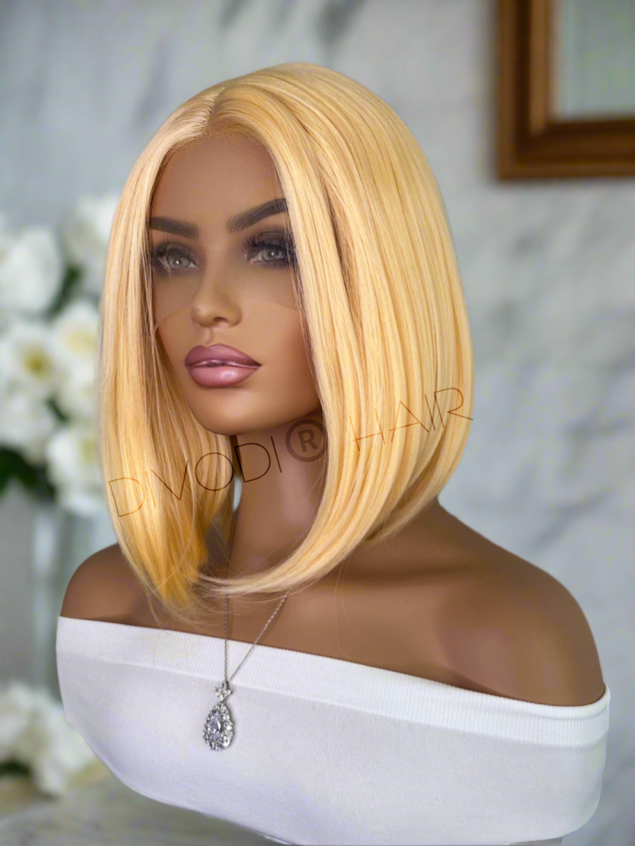 Rio-Light Orange/Yellow Blonde Futura Fiber T-Part Lace Front Wig