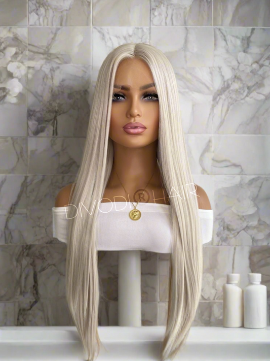 Winter-Platinum Blonde Futura Fiber T-Part Lace Front Wig