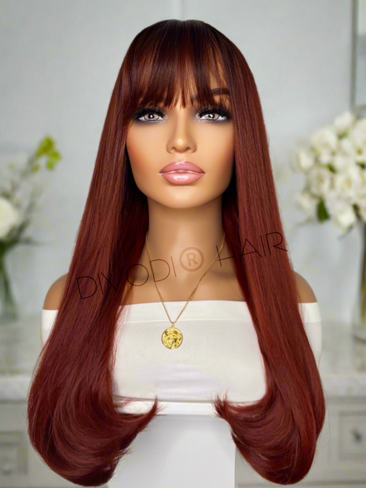 Nancy-Ombre Burgundy Non-Lace Wig