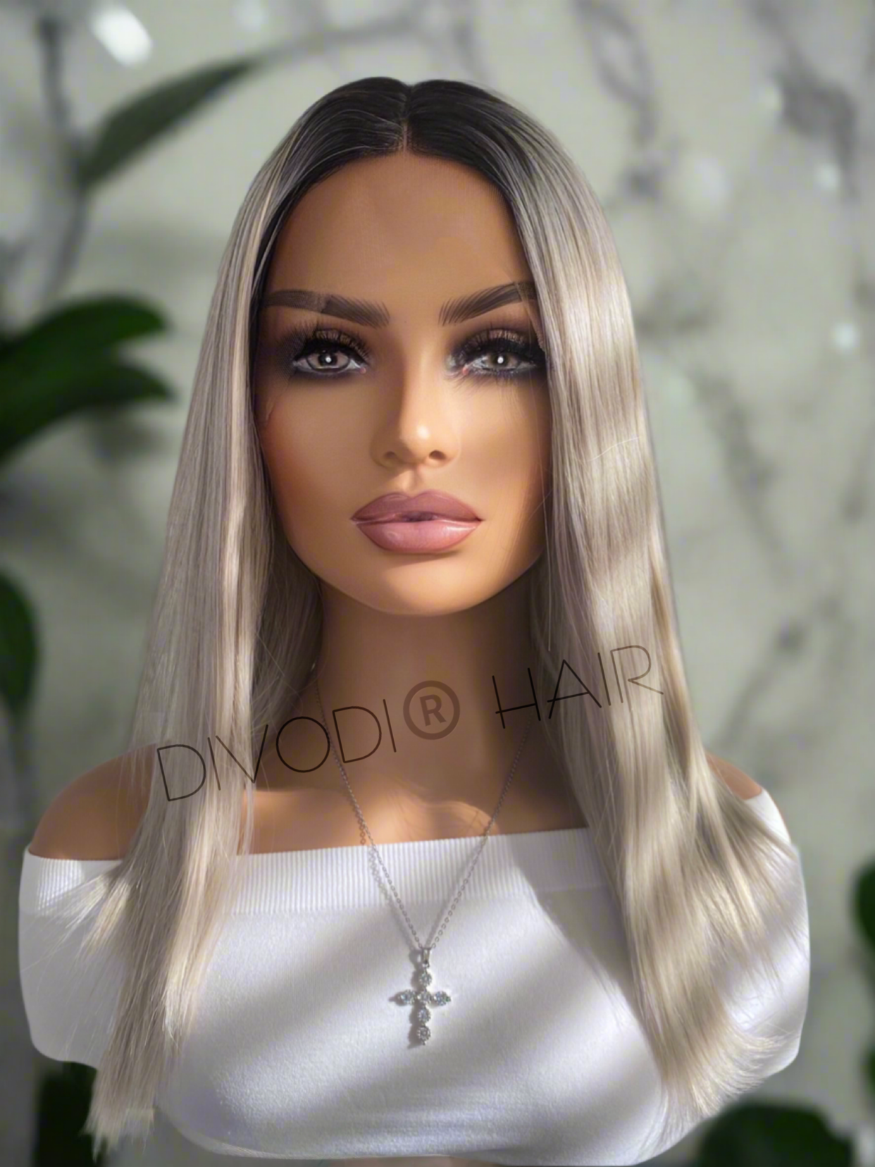 Angel-Ombre Platinum/Gray-(13x3) Lace Front Wig