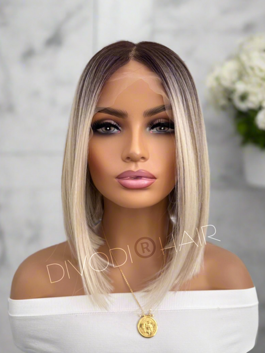 Suzie-Ombre Blonde-Futura Fiber-(13x6) Lace Front Wig-(Small/Petite)