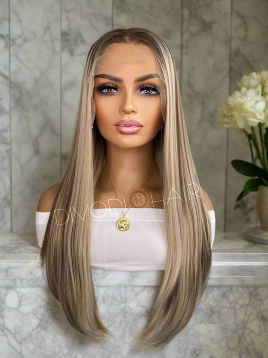 Katherine-Ombre Brown Futura Fiber (13x6) Lace Front Wig